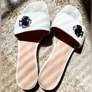 Kate Spade Block Heel Sandals Women’s US 5.5M White & Cream Open Toe